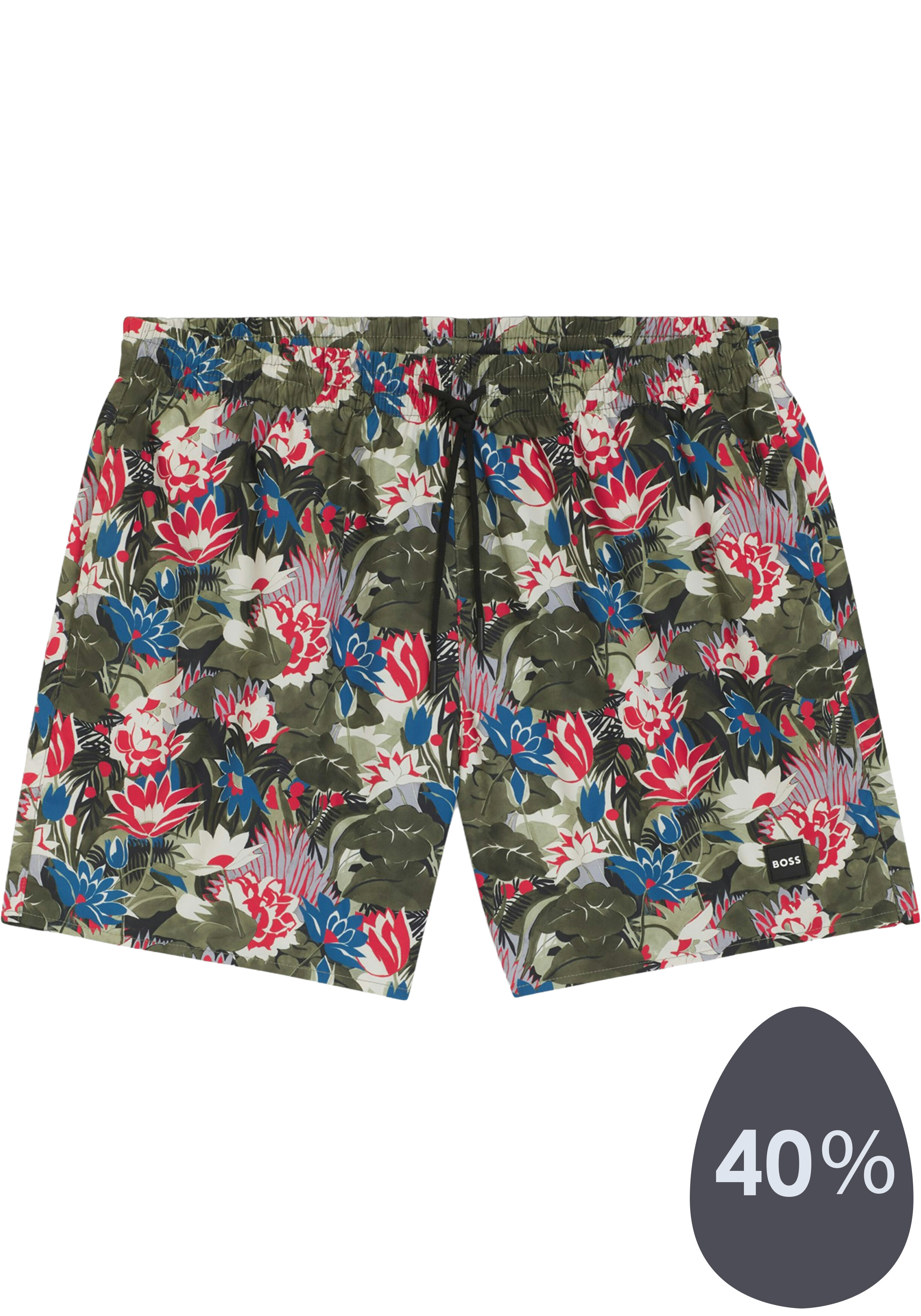 HUGO BOSS Piranha swim shorts, heren zwembroek, groen dessin